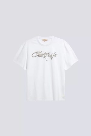 T-shirt Print Leonce Metallic Mixte Blanc