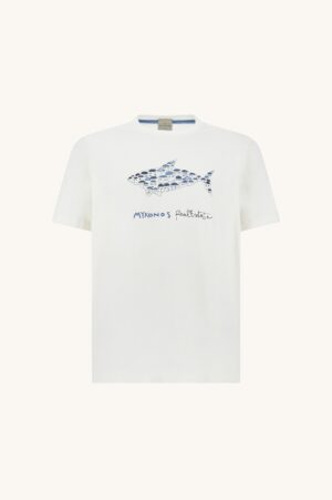 T-SHIRT EN JERSEY DE COTON AVEC IMPRIMÉ MIKONOS REAL ESTATE