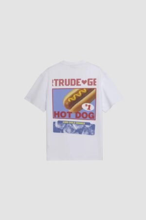 T-shirt Leon Hotdog White Gertrude imprimé Hot Dog au dos